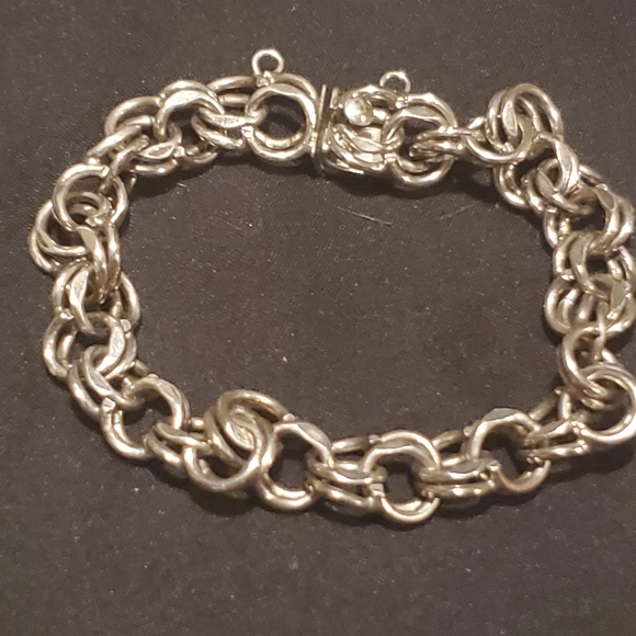 STERLING SLIVER charm statement braclet - Picture 1 of 5